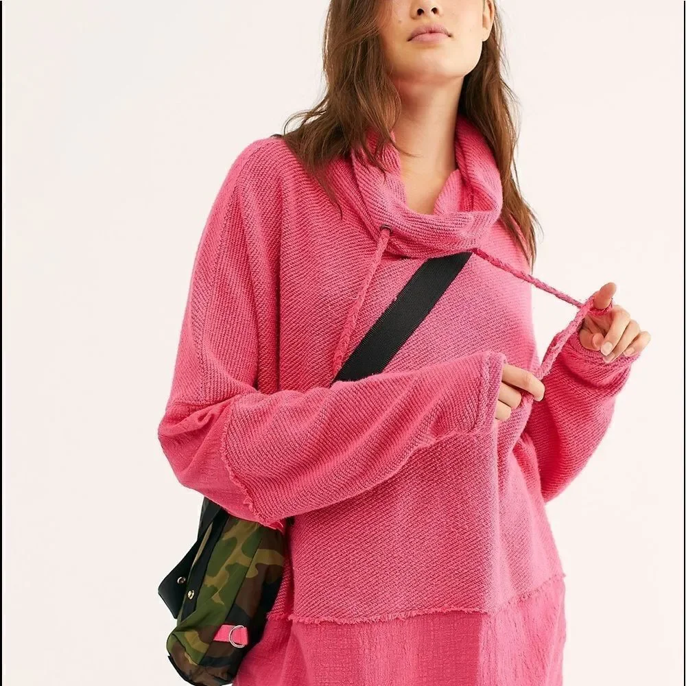 FREE PEOPLE ZOE PULLOVER PINK NEW SMALL